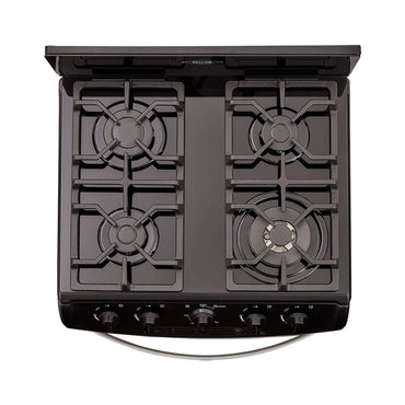 Estufa de piso en cristal Haceb de 60 cm gas natural negro - EST CRISTAL 60-T GN NE- Logística Haceb