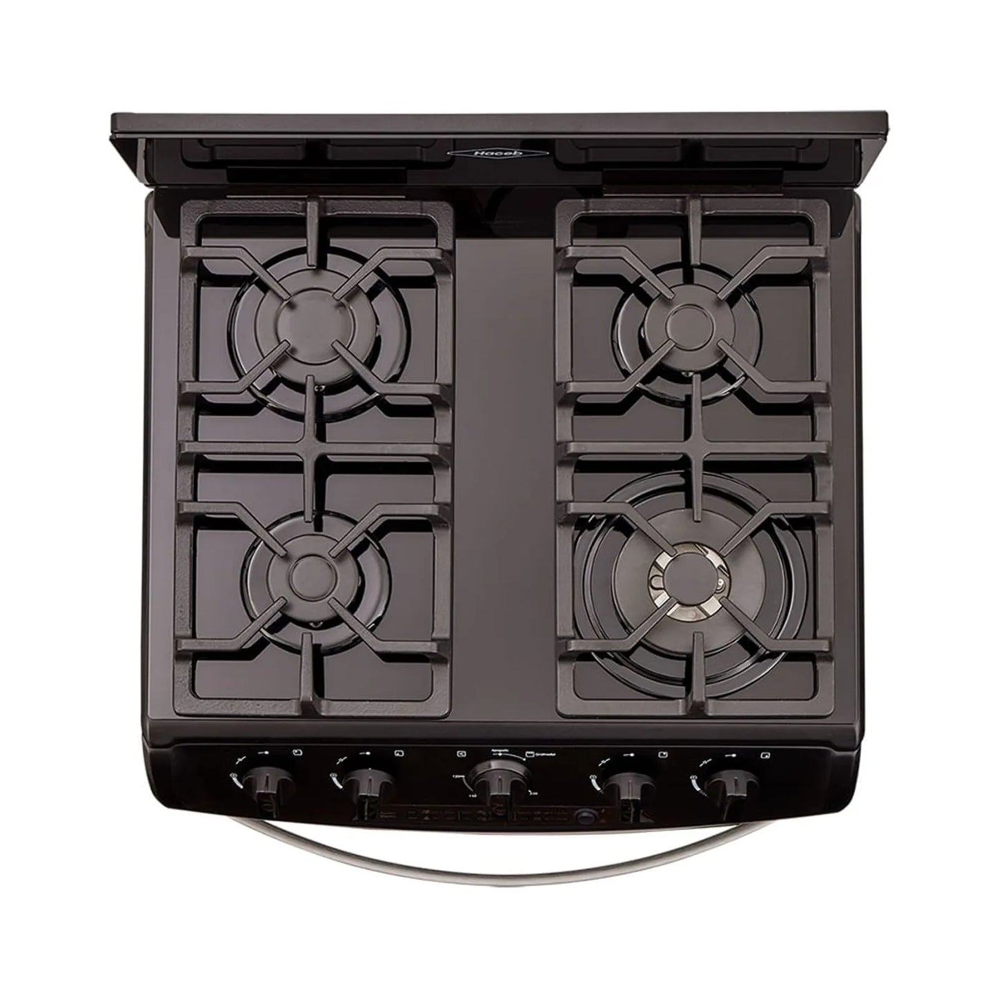 Estufa de piso en cristal Haceb de 60 cm gas propano negro - EST CRISTAL 60-T GP NE- Logística Haceb