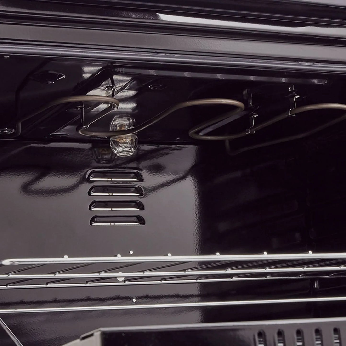 Estufa de piso en cristal Haceb de 60 cm gas propano negro - EST CRISTAL 60-T GP NE- Logística Haceb