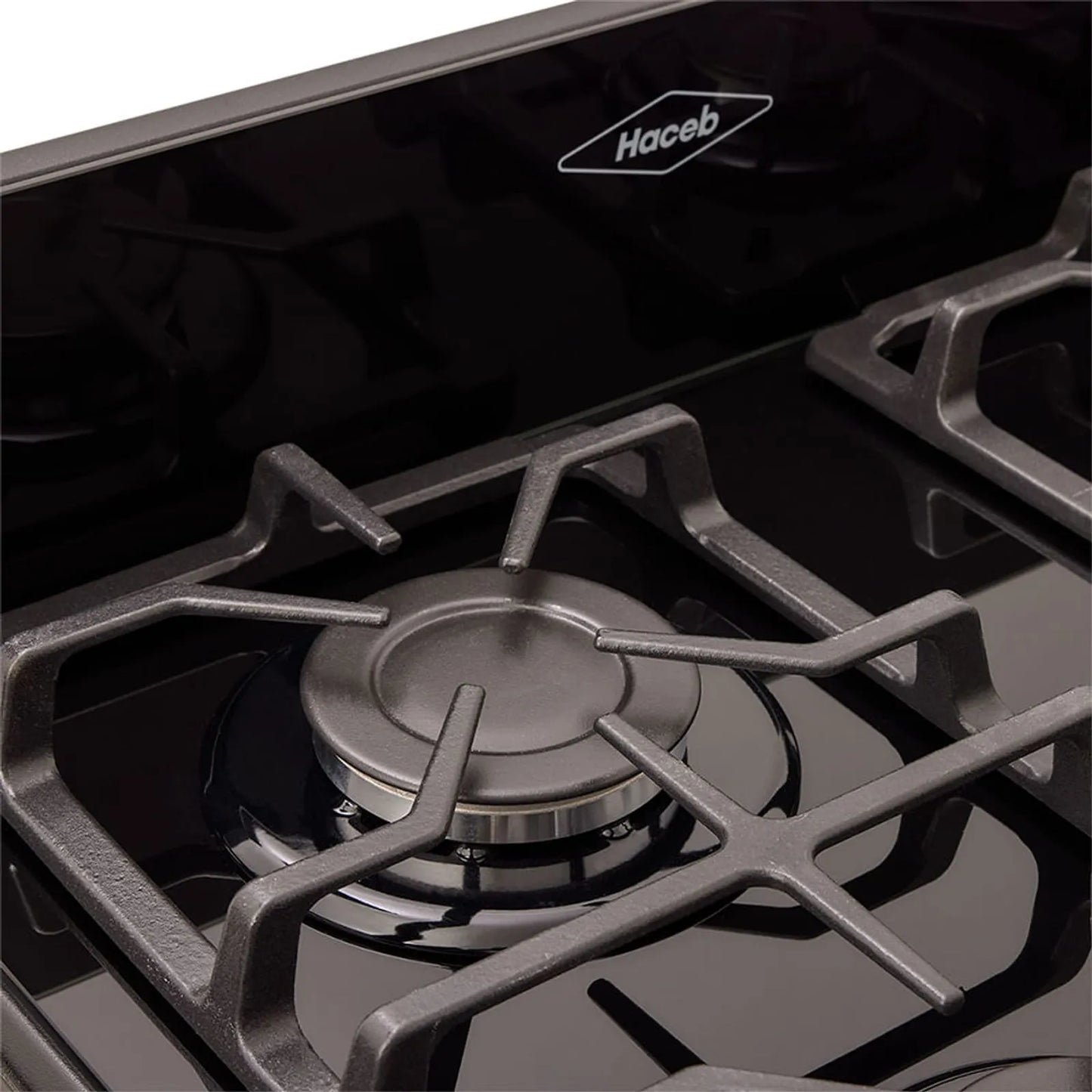 Estufa de piso en cristal Haceb de 60 cm gas propano negro - EST CRISTAL 60-T GP NE- Logística Haceb