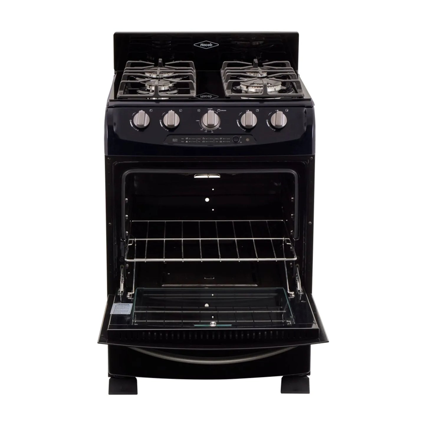 Estufa de piso en cristal Haceb de 60 cm gas natural Azul - EST CRISTAL 60-T GN AZ- Logística Haceb