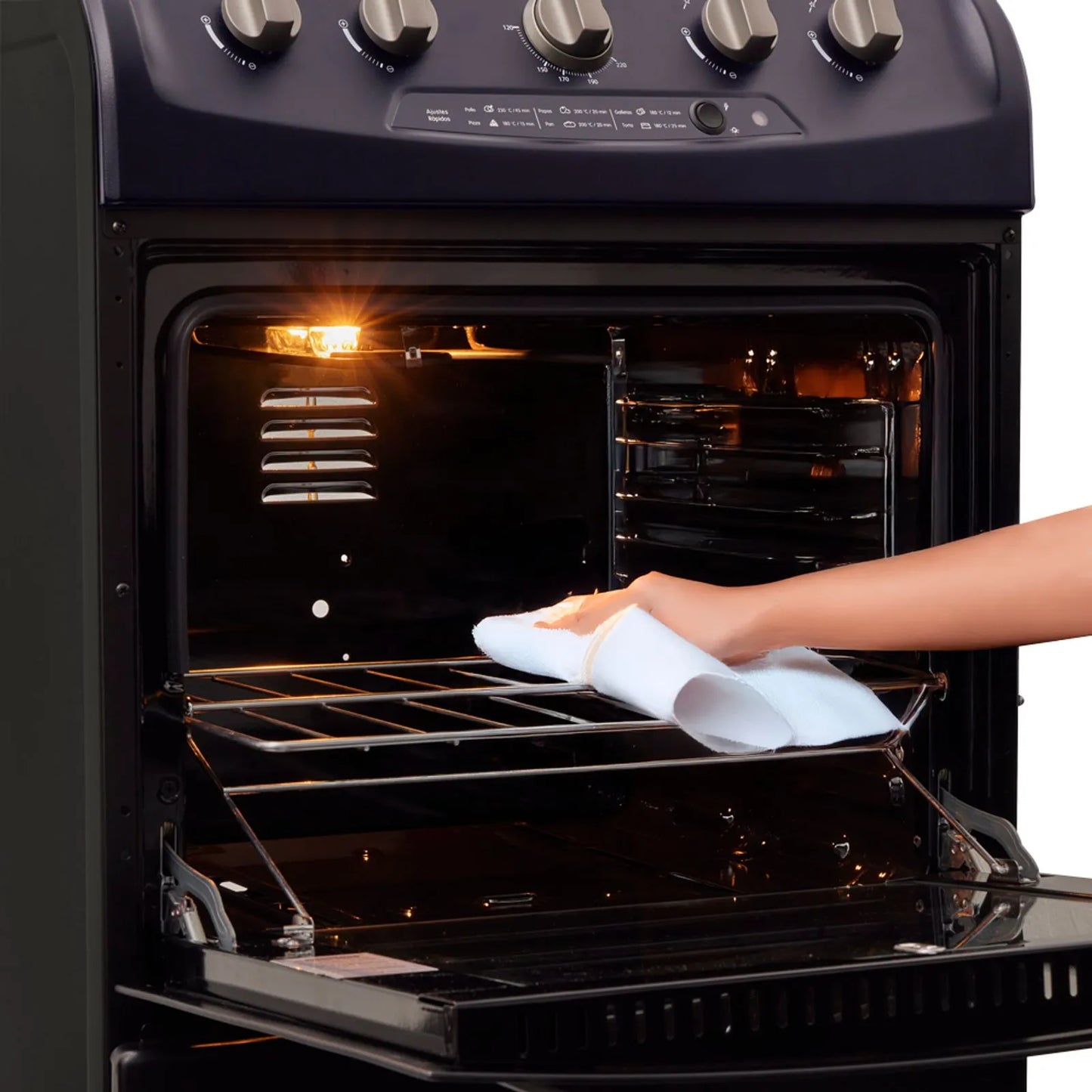 Estufa de piso en cristal Haceb de 60 cm gas natural Azul - EST CRISTAL 60-T GN AZ- Logística Haceb