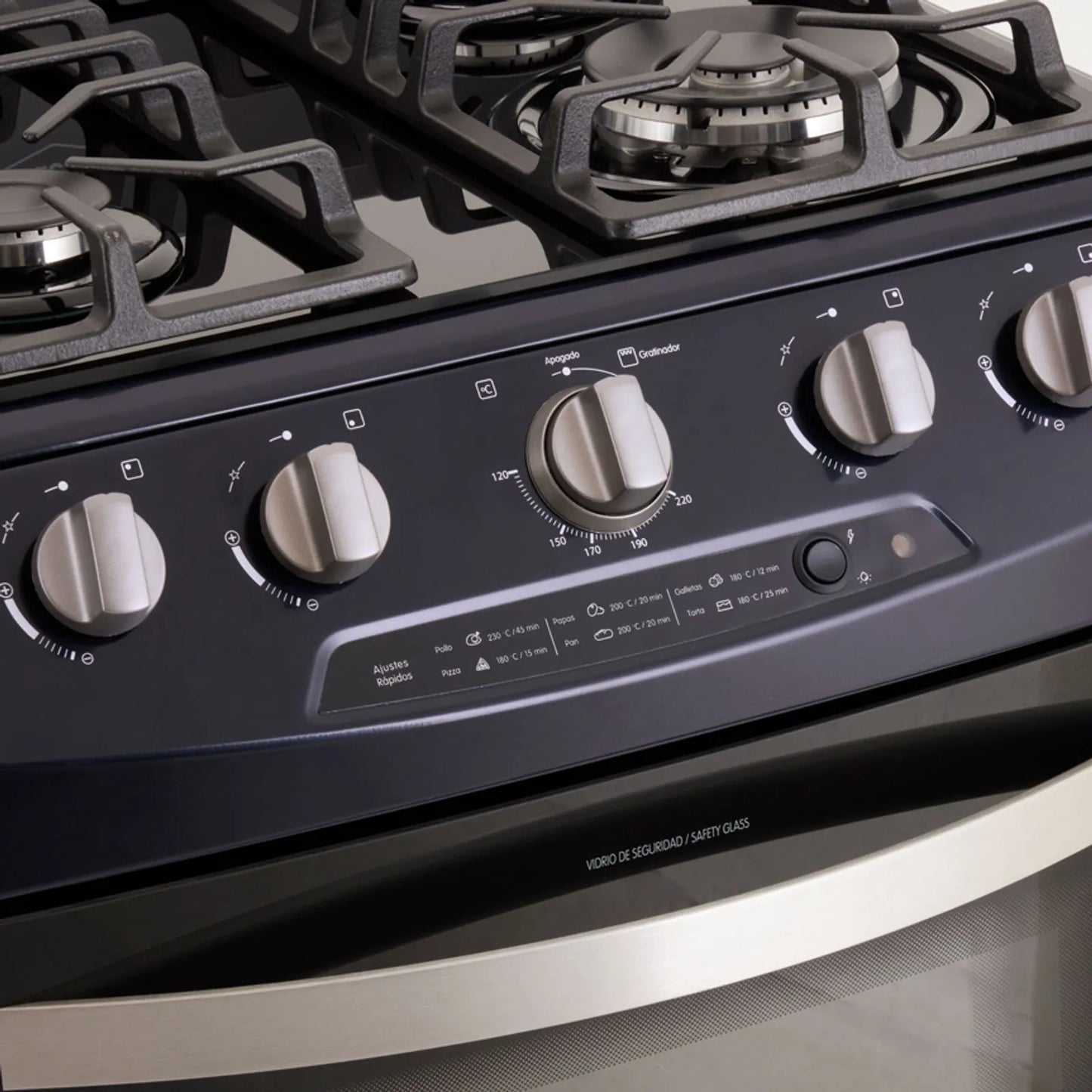 Estufa de piso en cristal Haceb de 60 cm gas natural Azul - EST CRISTAL 60-T GN AZ- Logística Haceb