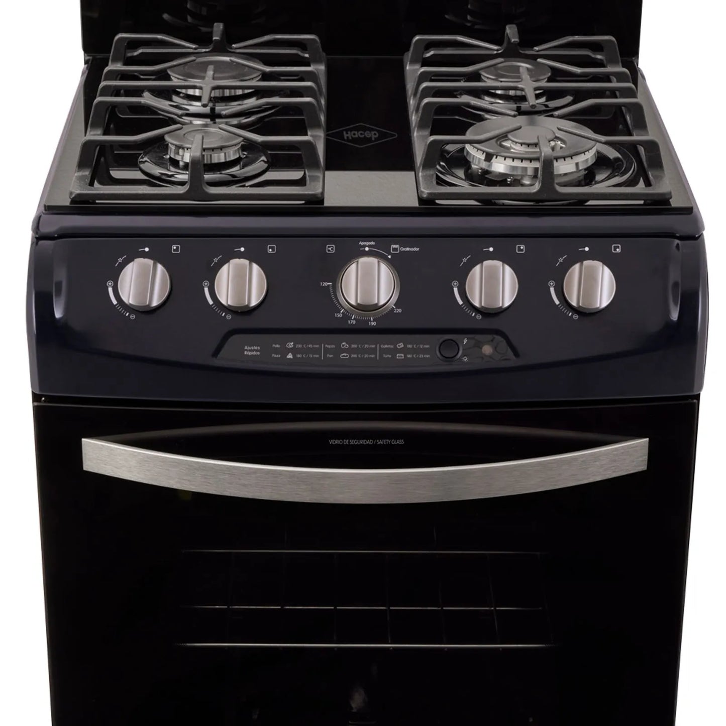 Estufa de piso en cristal Haceb de 60 cm gas natural Azul - EST CRISTAL 60-T GN AZ- Logística Haceb