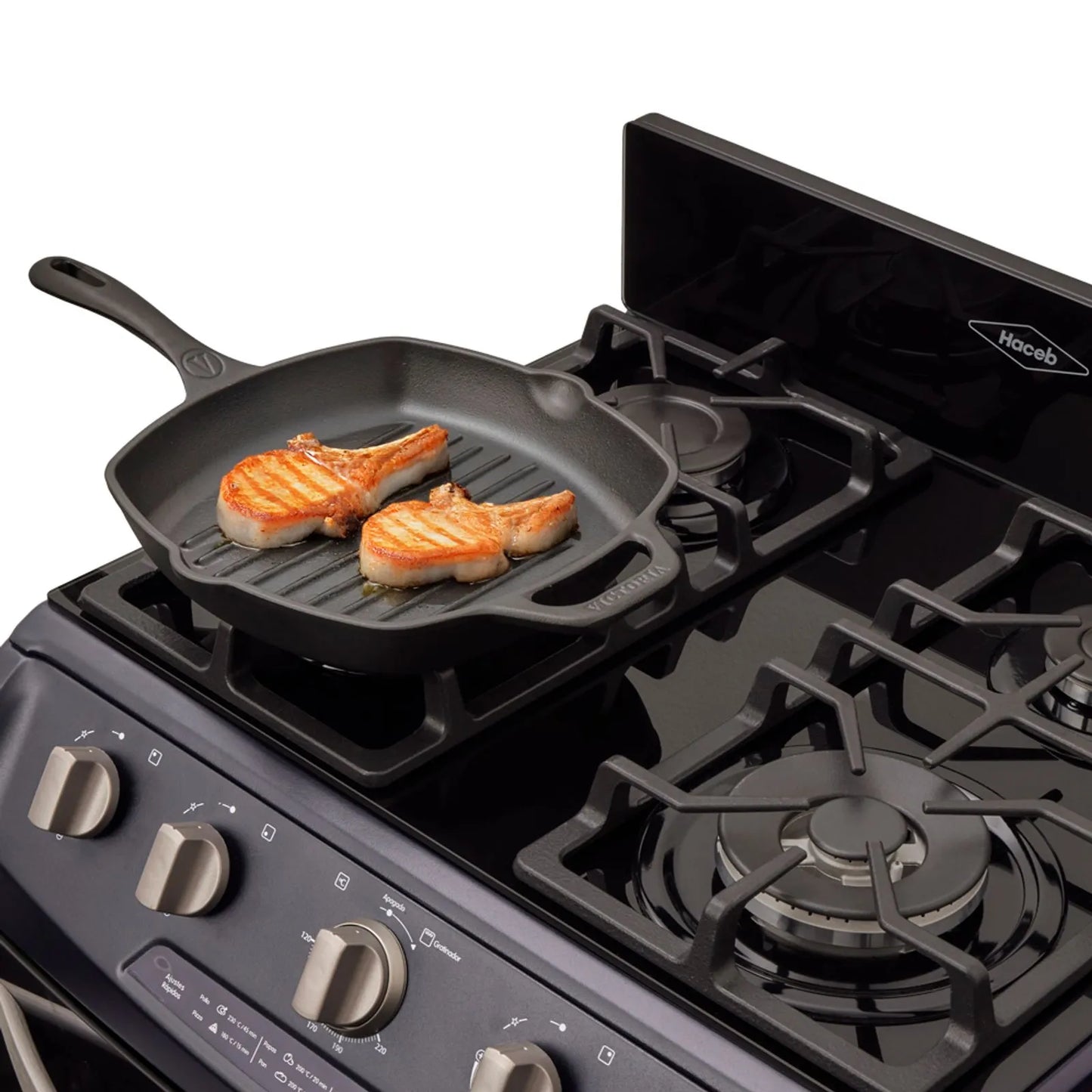 Estufa de piso en cristal Haceb de 60 cm gas natural Azul - EST CRISTAL 60-T GN AZ- Logística Haceb