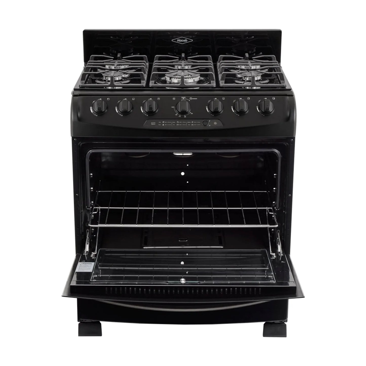 Estufa de piso en cristal Haceb de 76 cm gas natural negro - EST CRISTAL 76-T GN NE- Logística Haceb