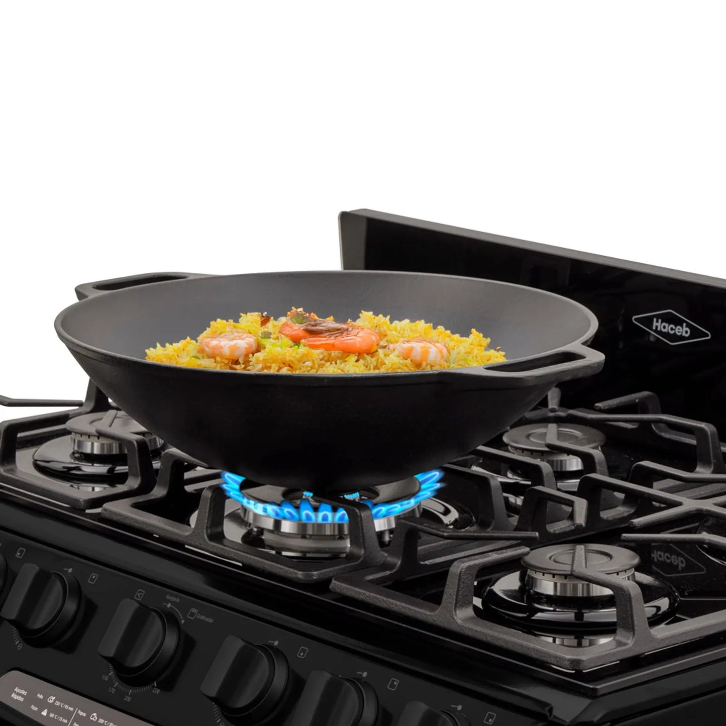 Estufa de piso en cristal Haceb de 76 cm gas natural negro - EST CRISTAL 76-T GN NE- Logística Haceb