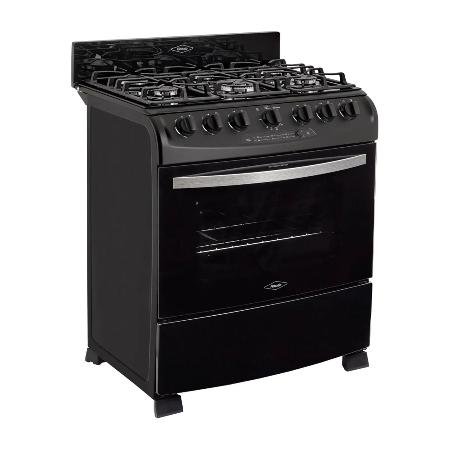 Estufa de piso en cristal Haceb de 76 cm gas natural negro - EST CRISTAL 76-T GN NE- Logística Haceb