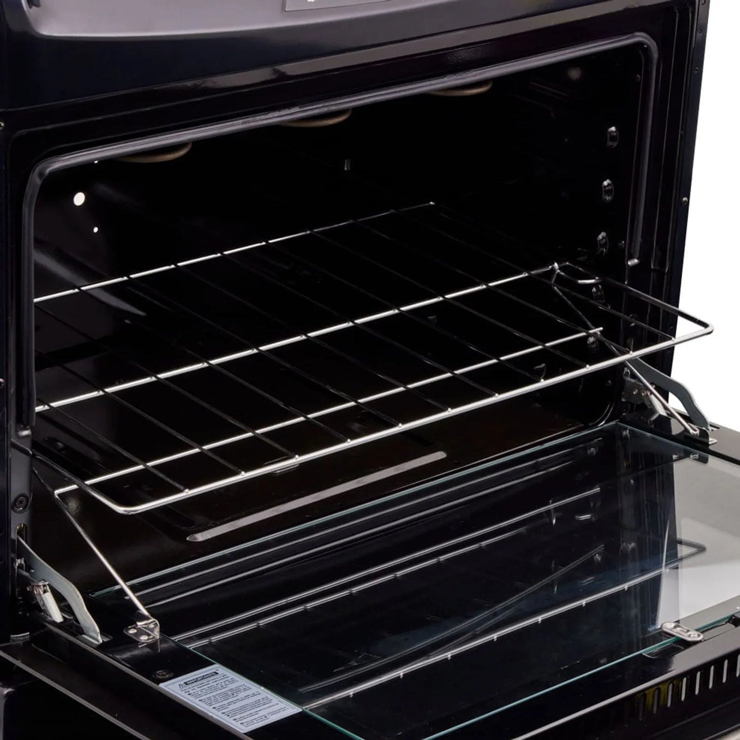 Estufa de piso en cristal Haceb de 76 cm gas propano negro- Logística Haceb