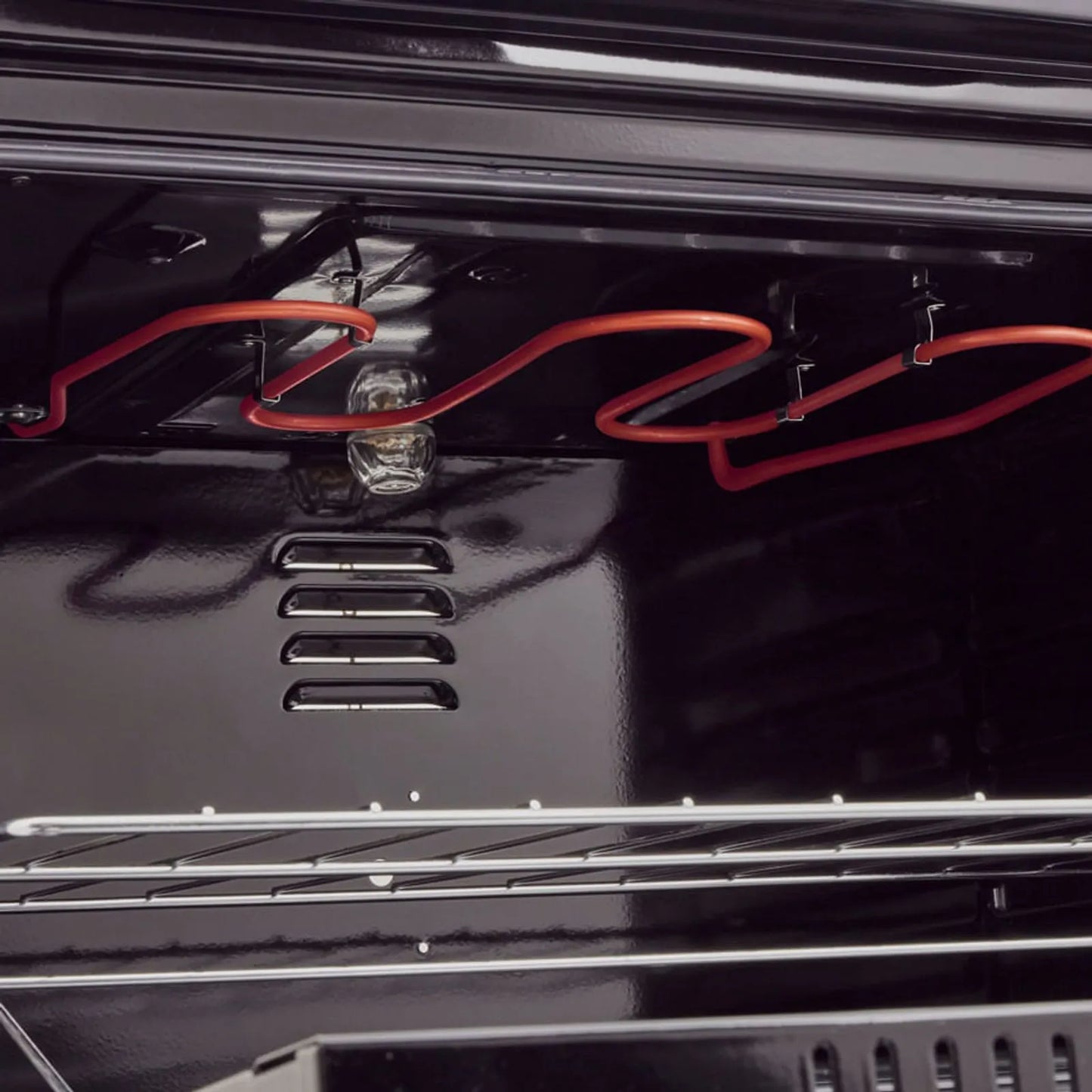 Estufa de piso en cristal Haceb de 76 cm gas propano negro- Logística Haceb