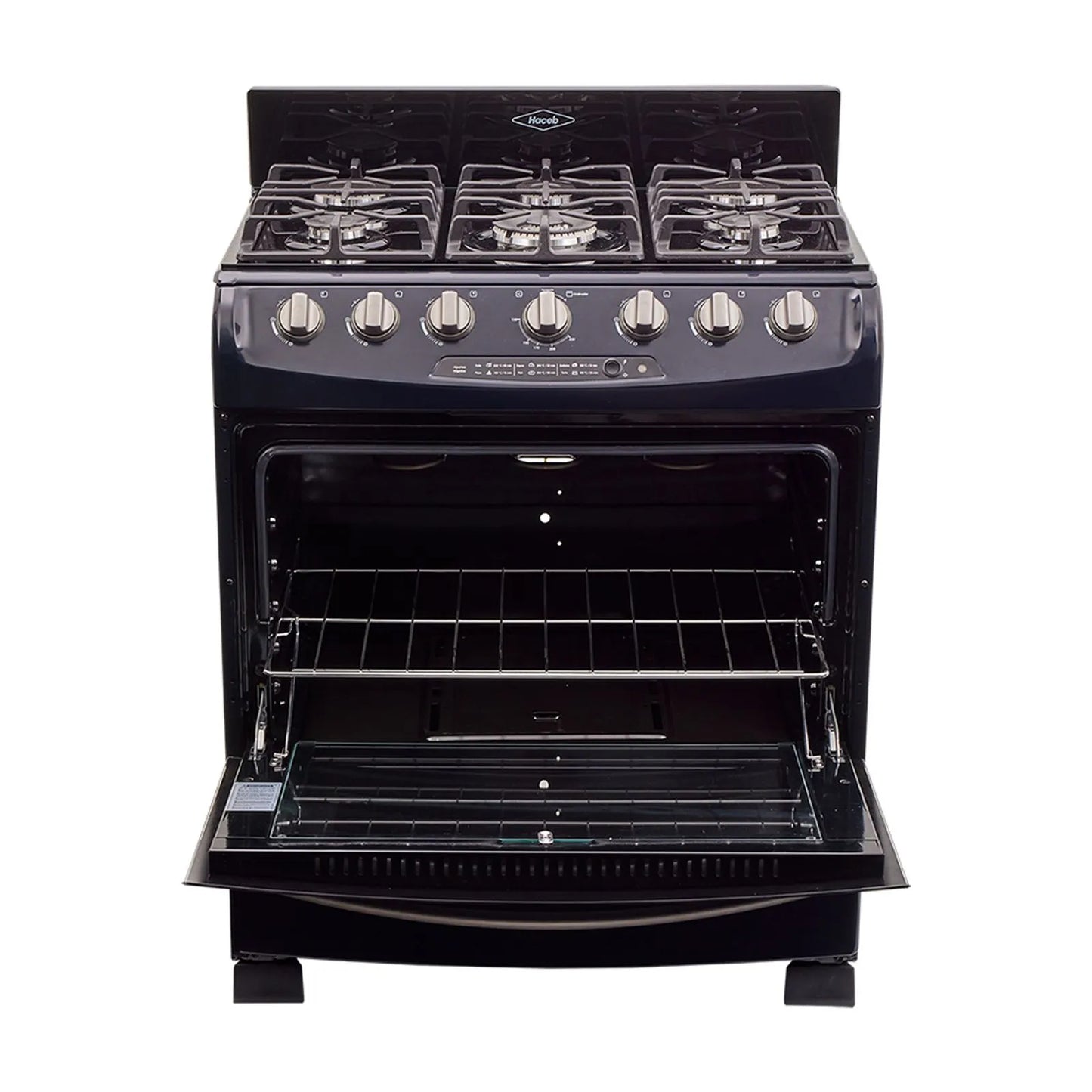 Estufa de piso en cristal Haceb de 76 cm gas natural azul - EST CRISTAL 76-T GN AZ- Logística Haceb