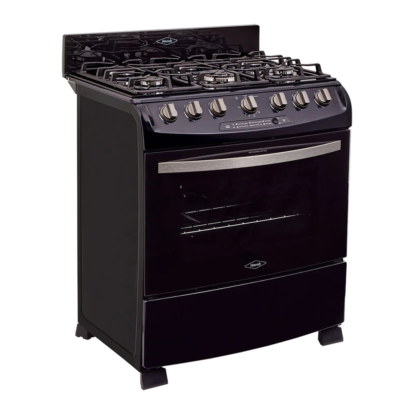 Estufa de piso en cristal Haceb de 76 cm gas natural azul - EST CRISTAL 76-T GN AZ- Logística Haceb