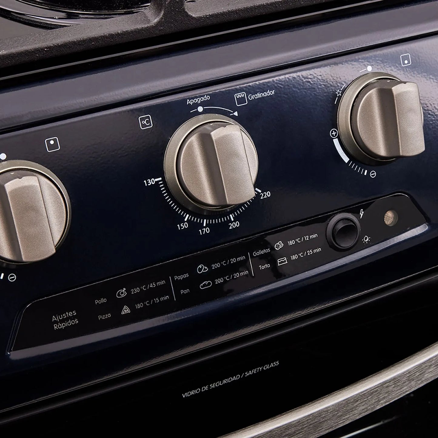 Estufa de piso en cristal Haceb de 76 cm gas natural azul - EST CRISTAL 76-T GN AZ- Logística Haceb