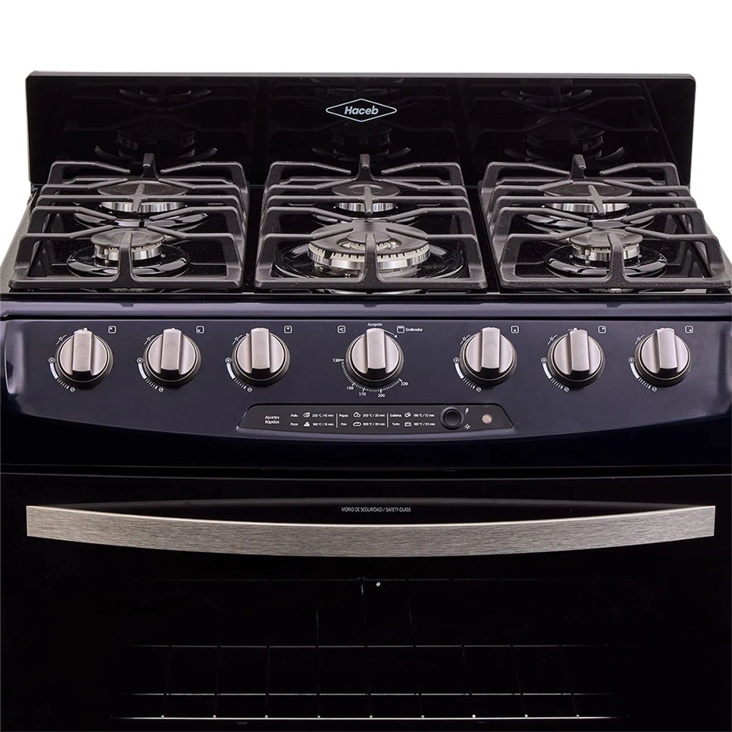 Estufa de piso en cristal Haceb de 76 cm gas natural azul - EST CRISTAL 76-T GN AZ- Logística Haceb