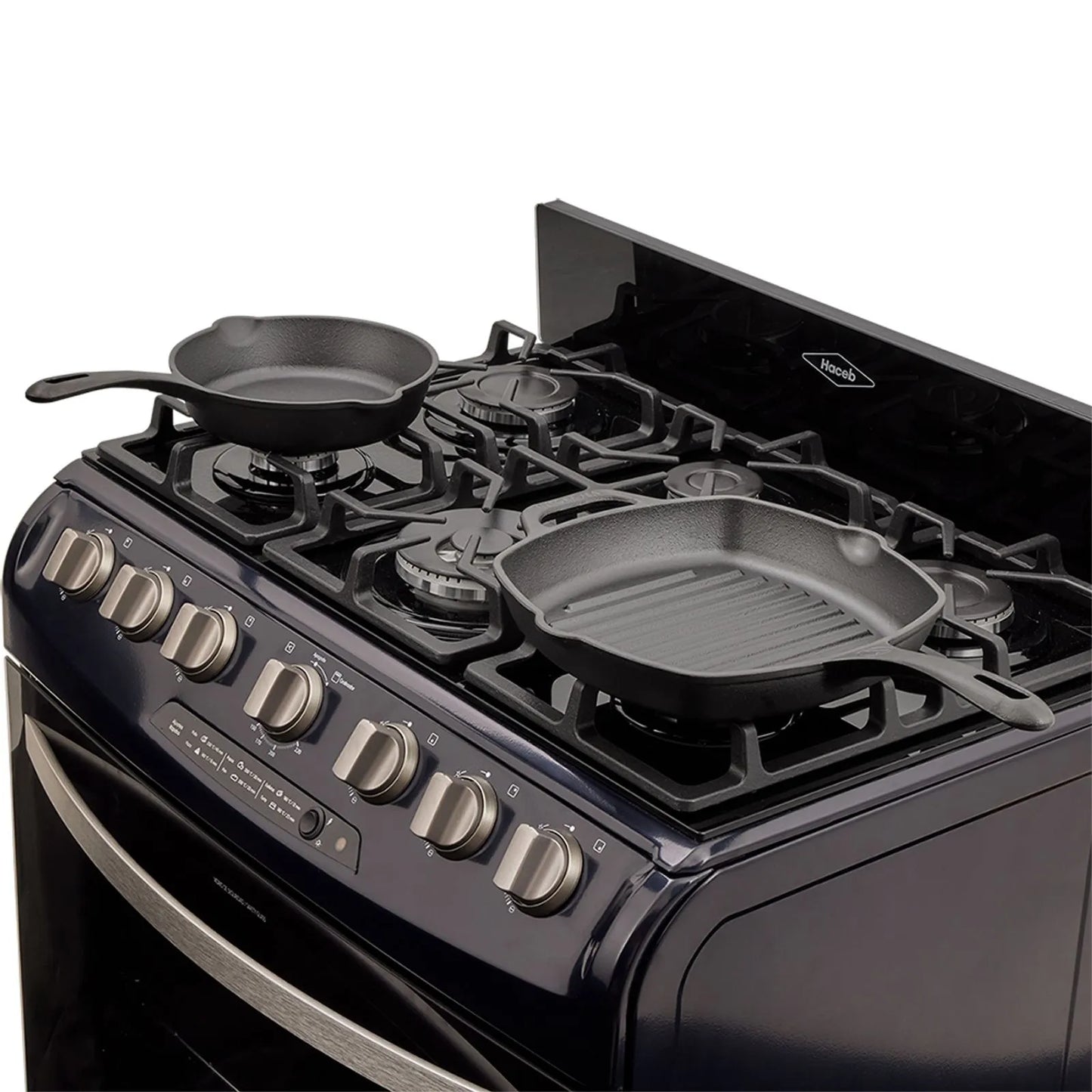 Estufa de piso en cristal Haceb de 76 cm gas natural azul - EST CRISTAL 76-T GN AZ- Logística Haceb