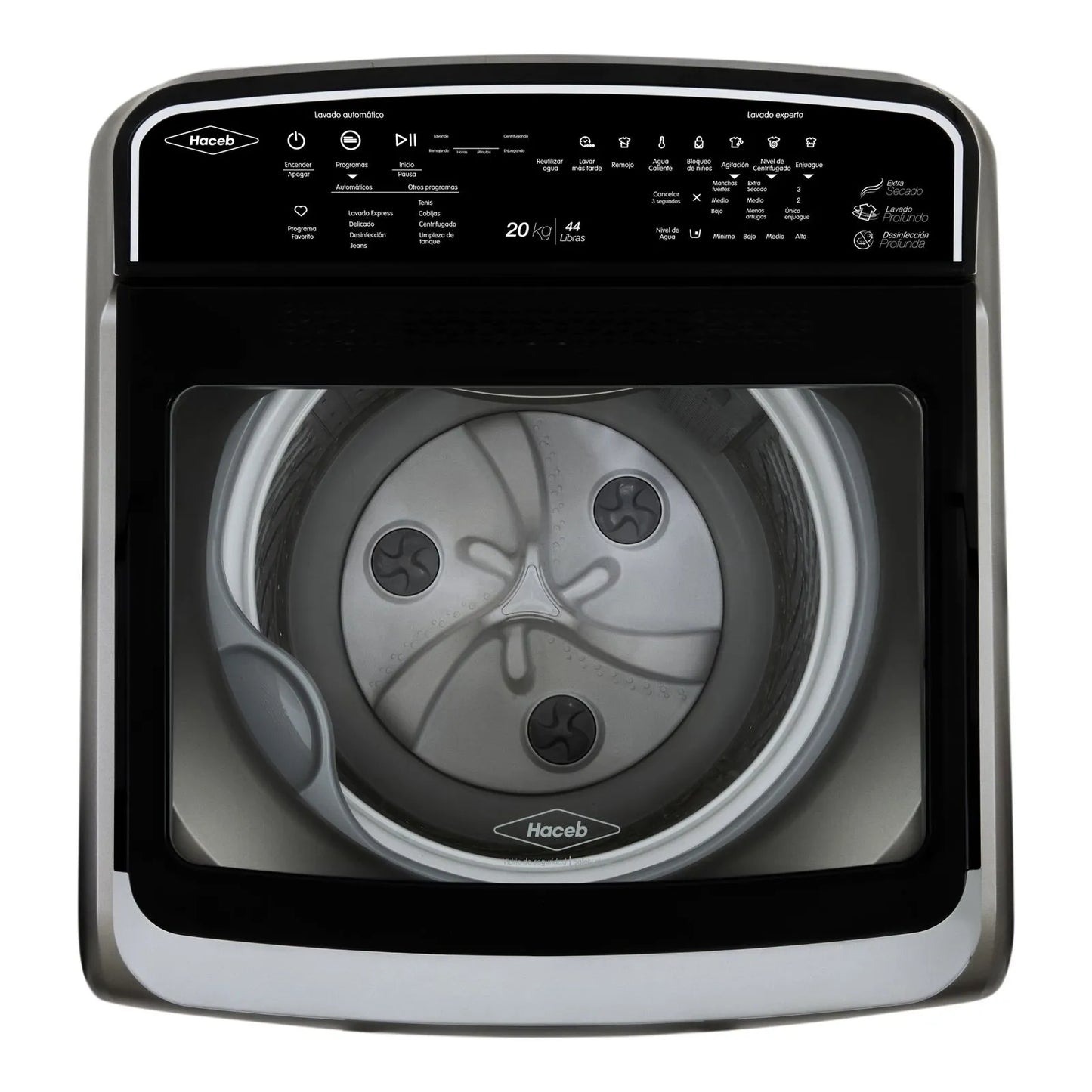 Lavadora ZOÜ 20 Kilogramos Haceb Digital Inox - LAV ZOU 20 KG D INOX