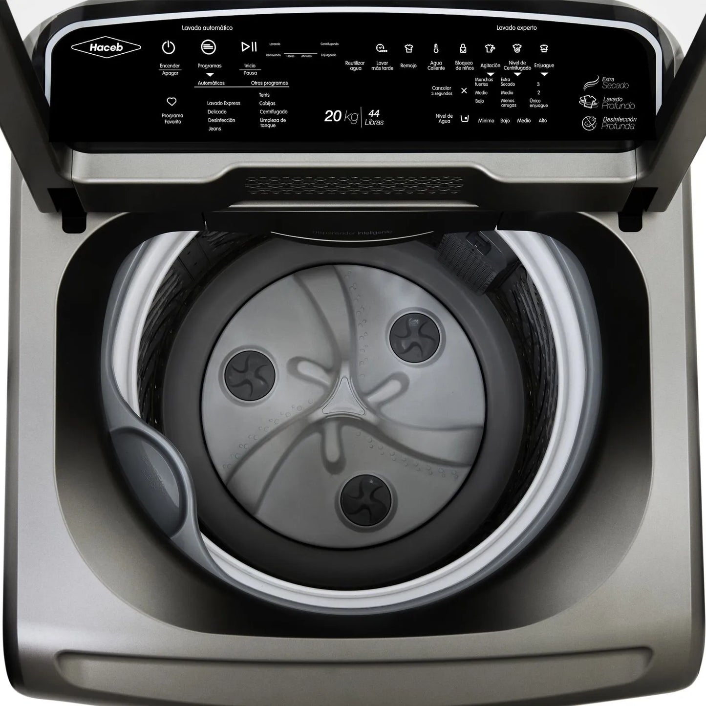 Lavadora ZOÜ 20 Kilogramos Haceb Digital Inox - LAV ZOU 20 KG D INOX