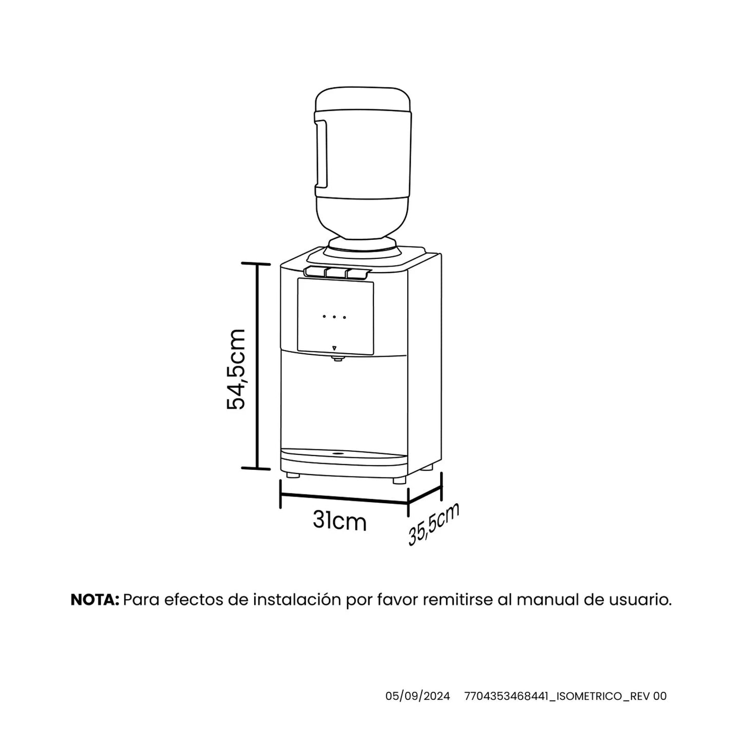 Dispensador de agua de mesa Haceb plateado- Logística Haceb