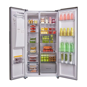 Nevecón Haceb 621 Litros con Fabricador y Dispensador de Agua Automático Negro - SBS 621 SE MI PD DA NE INV- Logística Haceb