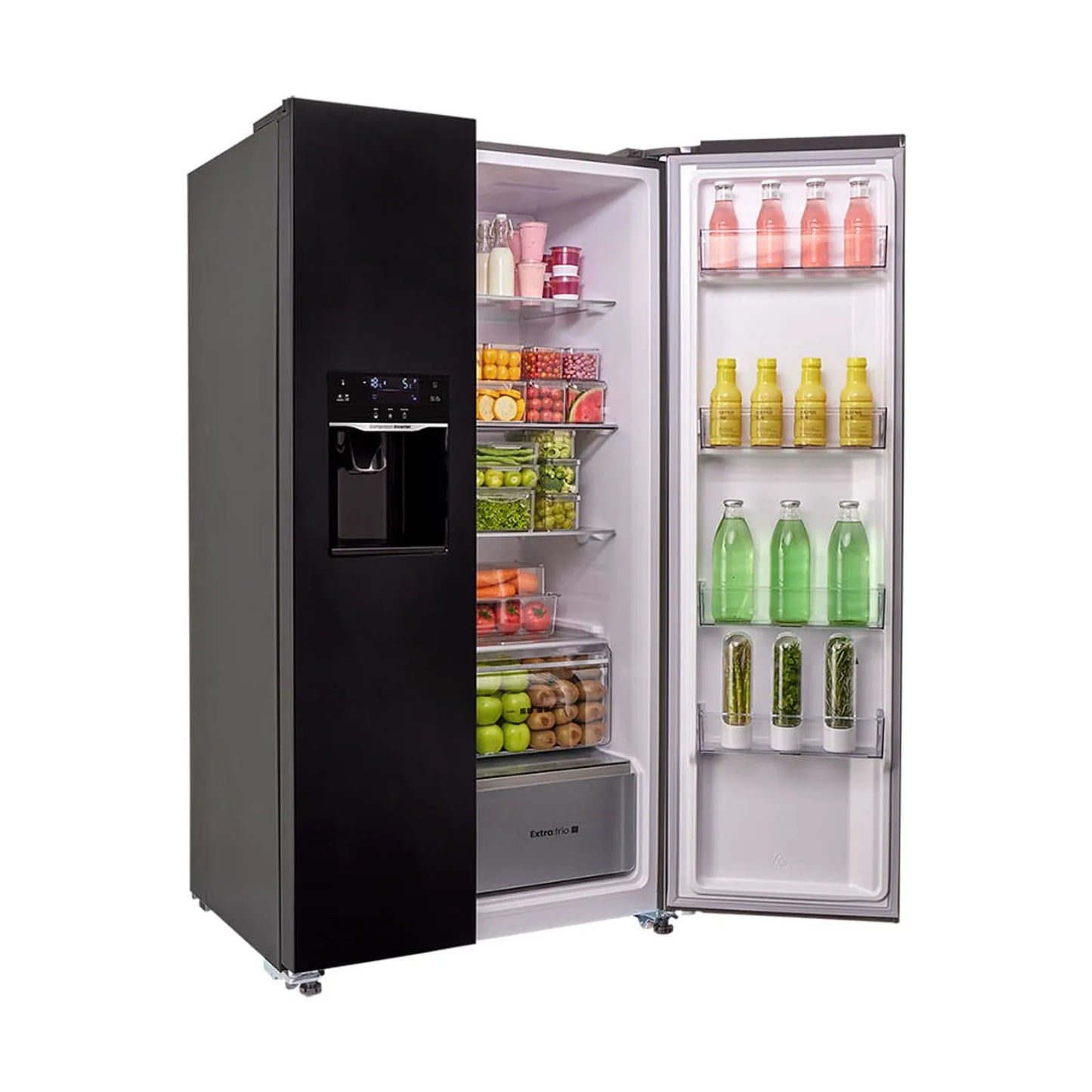 Nevecón Haceb 621 Litros con Fabricador y Dispensador de Agua Automático Negro - SBS 621 SE MI PD DA NE INV- Logística Haceb