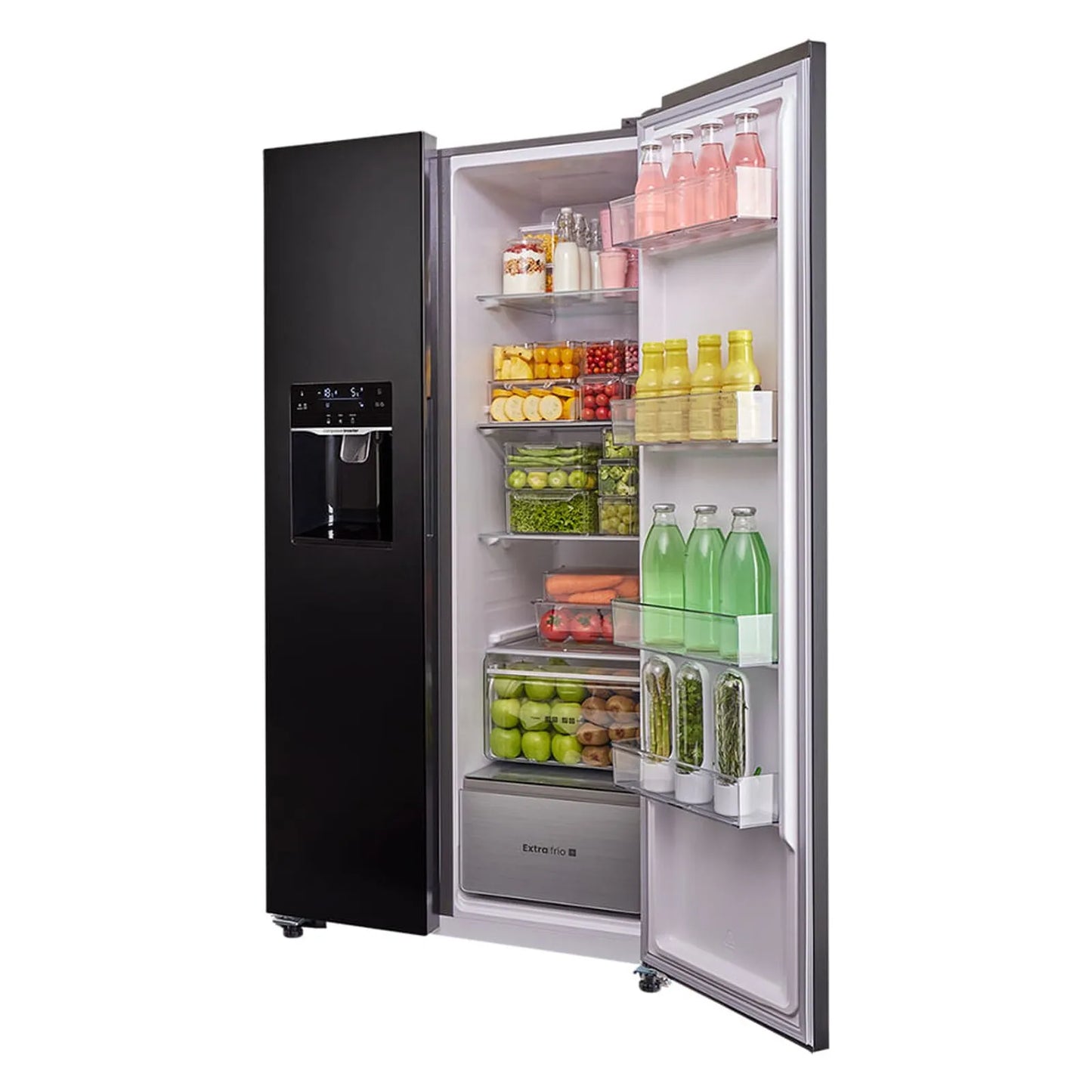 Nevecón Haceb 621 Litros con Fabricador y Dispensador de Agua Automático Negro - SBS 621 SE MI PD DA NE INV- Logística Haceb