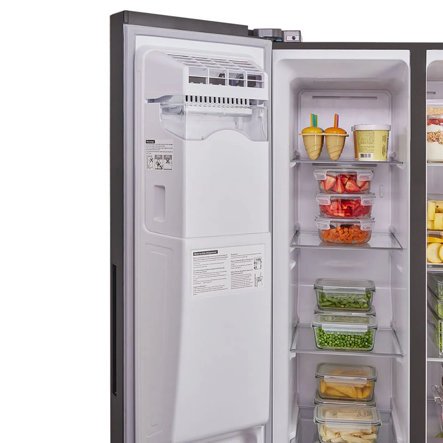 Nevecón Haceb 621 Litros con Fabricador y Dispensador de Agua Automático Negro - SBS 621 SE MI PD DA NE INV- Logística Haceb