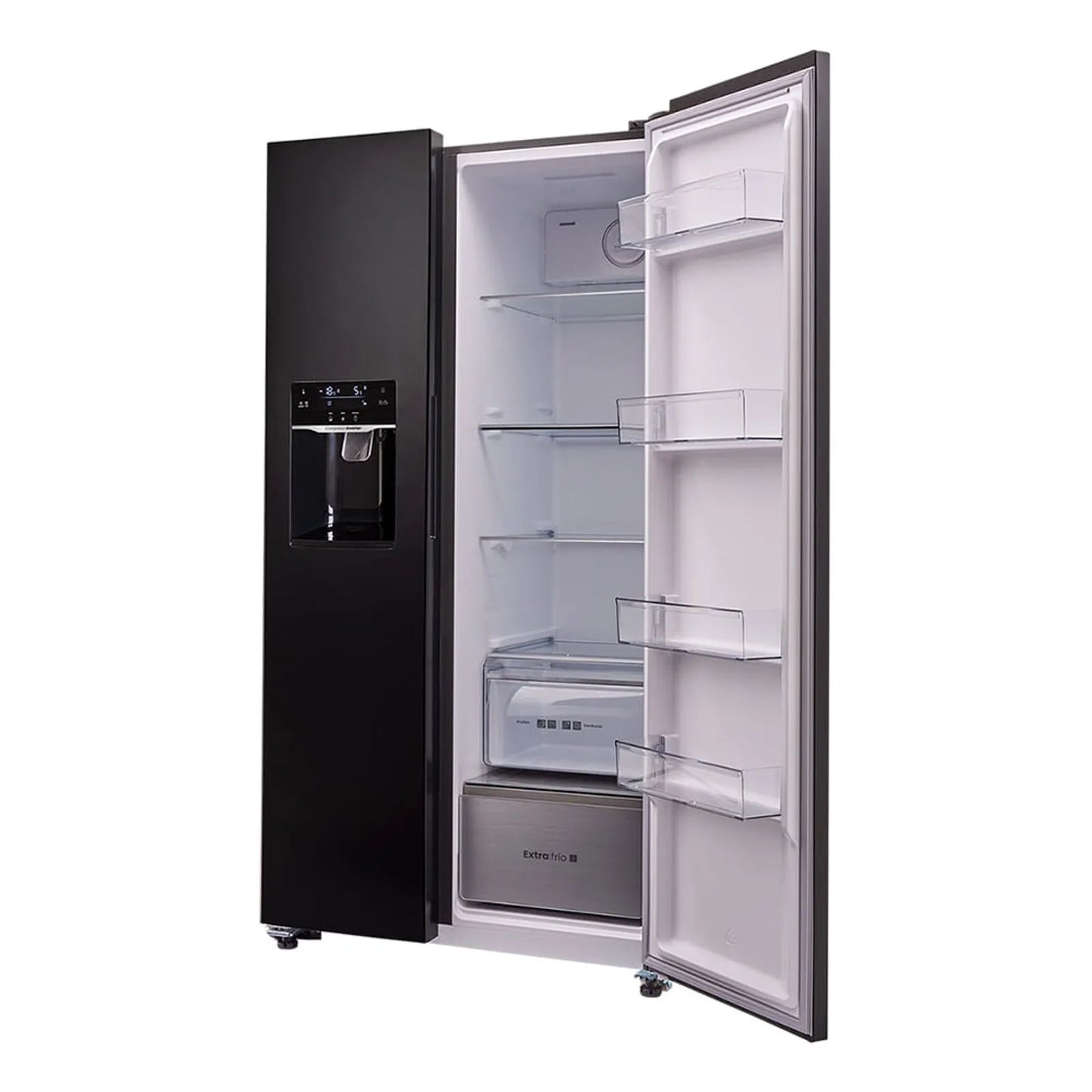 Nevecón Haceb 621 Litros con Fabricador y Dispensador de Agua Automático Negro - SBS 621 SE MI PD DA NE INV- Logística Haceb