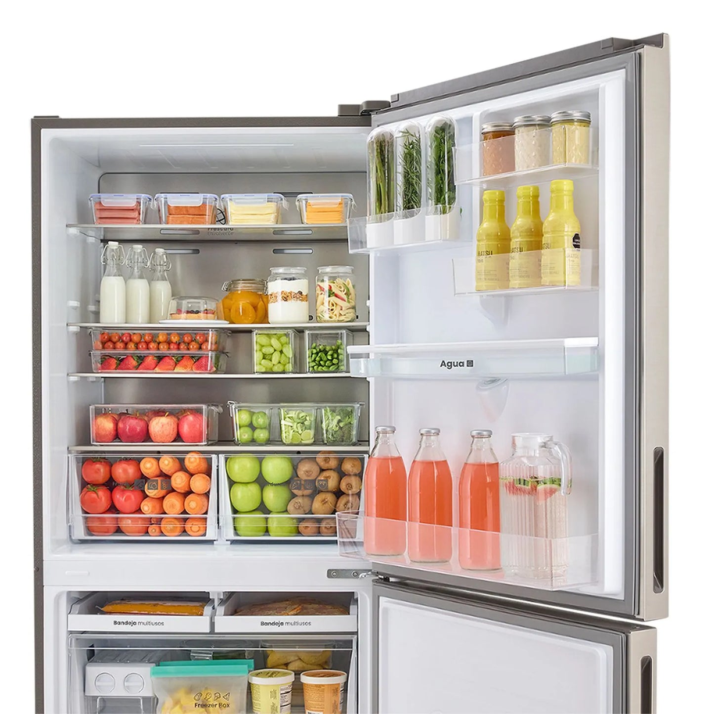 Nevera Haceb Bottom Mount 543 Litros con Dispensador de Agua Inox - BM 543 SE MI DA INOX INV- Logística Haceb