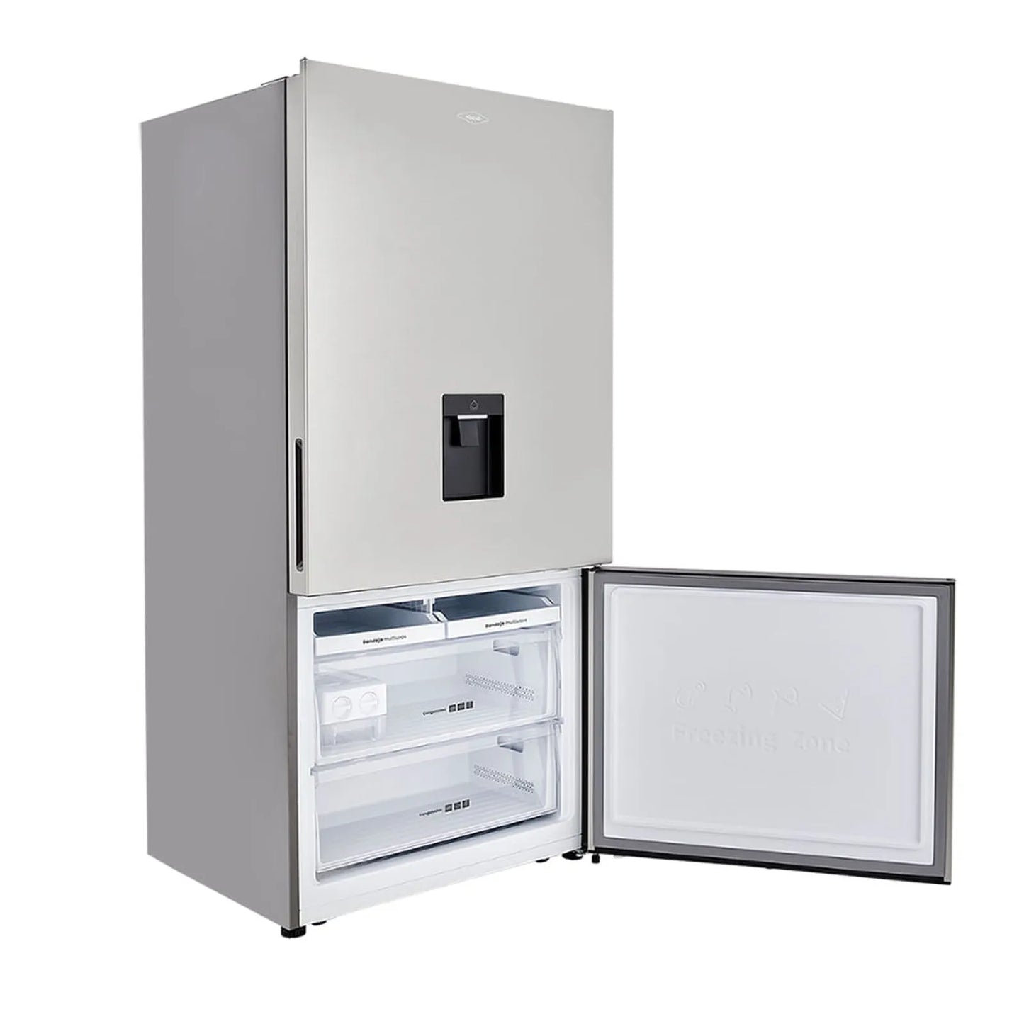 Nevera Haceb Bottom Mount 543 Litros con Dispensador de Agua Inox - BM 543 SE MI DA INOX INV- Logística Haceb