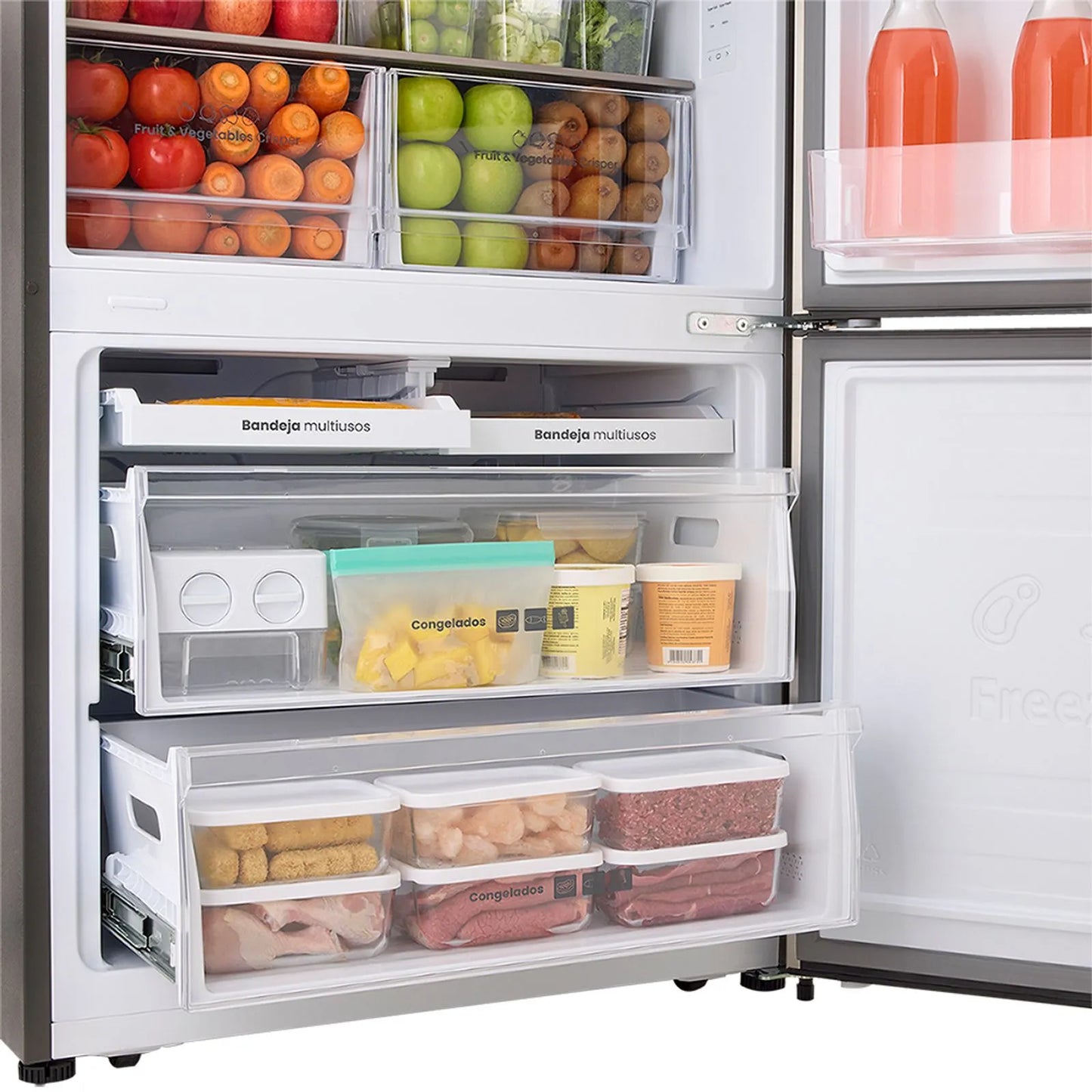 Nevera Haceb Bottom Mount 543 Litros con Dispensador de Agua Inox - BM 543 SE MI DA INOX INV- Logística Haceb