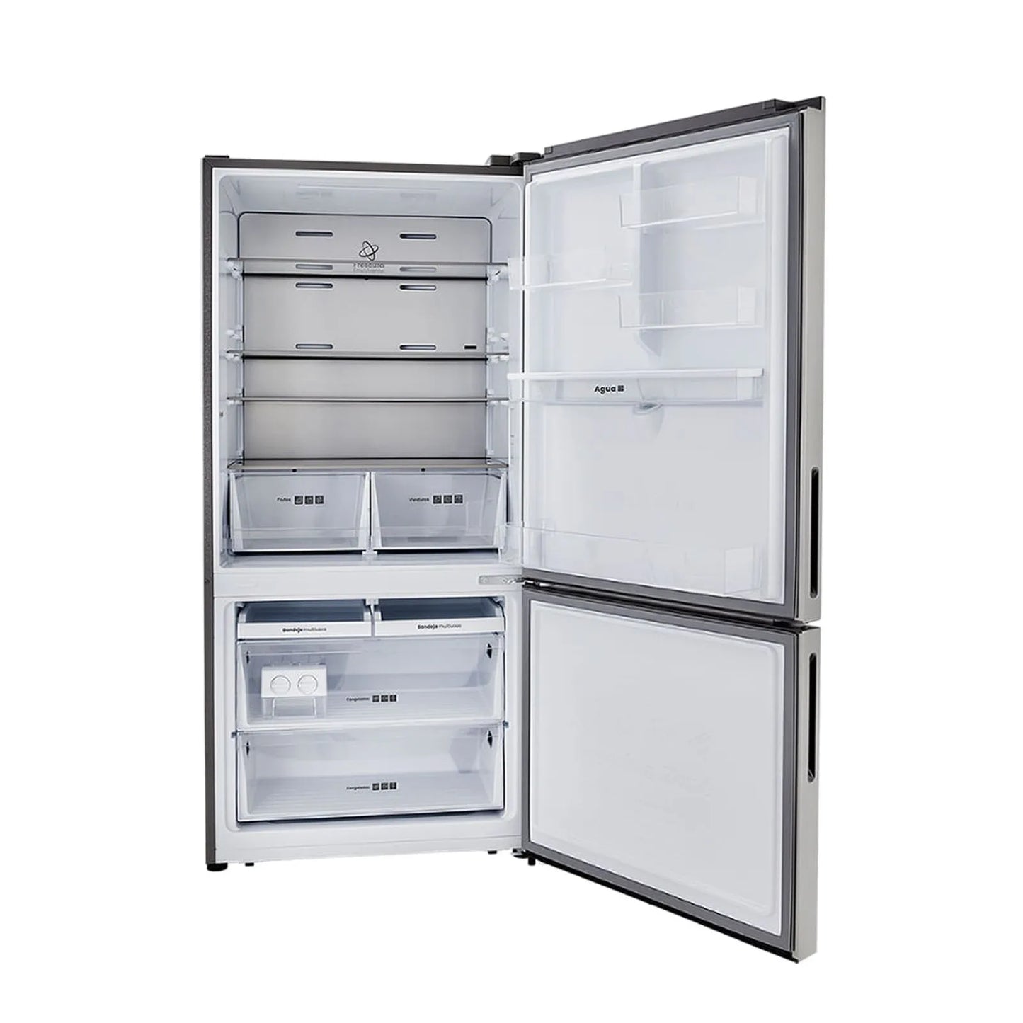 Nevera Haceb Bottom Mount 543 Litros con Dispensador de Agua Inox - BM 543 SE MI DA INOX INV- Logística Haceb