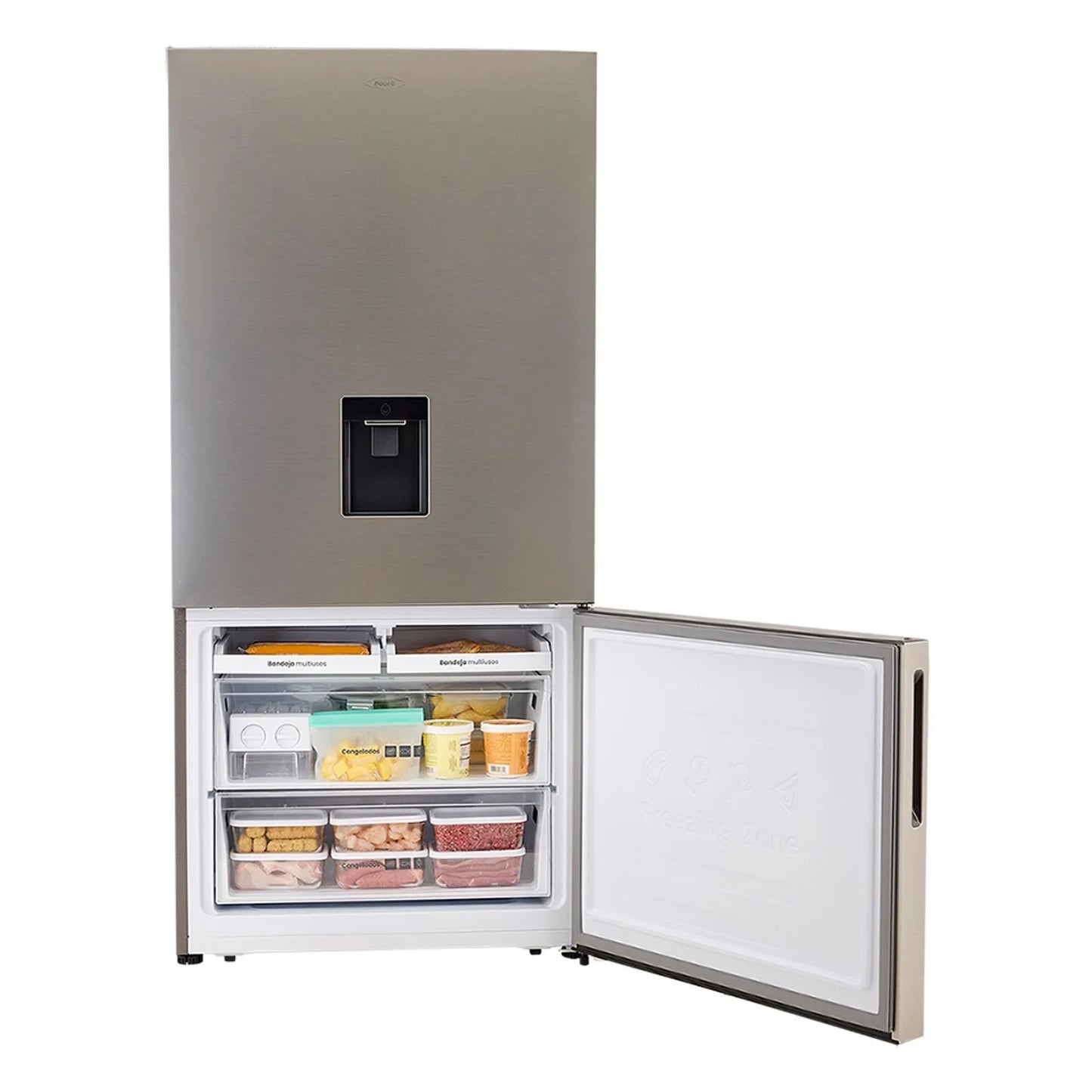 Nevera Haceb Bottom Mount 543 Litros con Dispensador de Agua Inox - BM 543 SE MI DA INOX INV- Logística Haceb