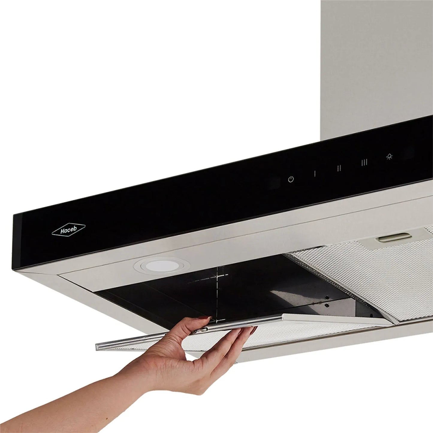 Campana península Haceb tipo T inox-negro de 90cm - CAMP PEN T 90 V3 INOX-NE