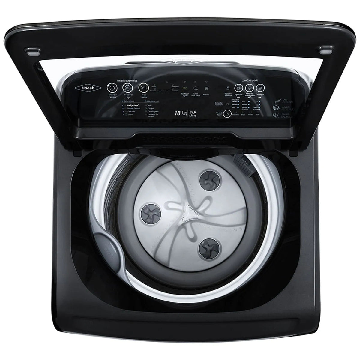Lavadora Haceb IVY Carga Superior 18 Kg Panel Digital Gris Coal - LA18IVY-GRIS