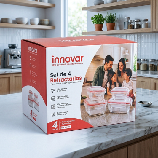 Set de 4 Refractarias de Vidrio Innovar -INN001