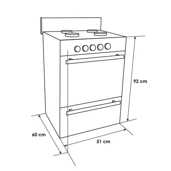 ESTUFA ABBA 4PTS CON HORNO 1 TRIPLE CORONA AT203-5