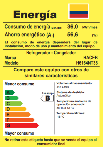 Nevera Haceb Bottom mount 382 litros con panel digital negro BM OTTAWA 382 SE PD NE R2