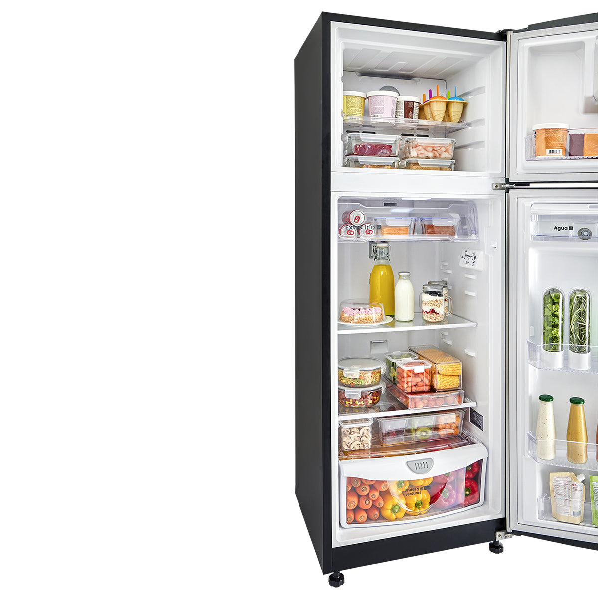 Nevera Haceb No Frost 271 Litros Manija Externa Negro Esmeralda Inverter - NEV 271 SE DA ME NE INV