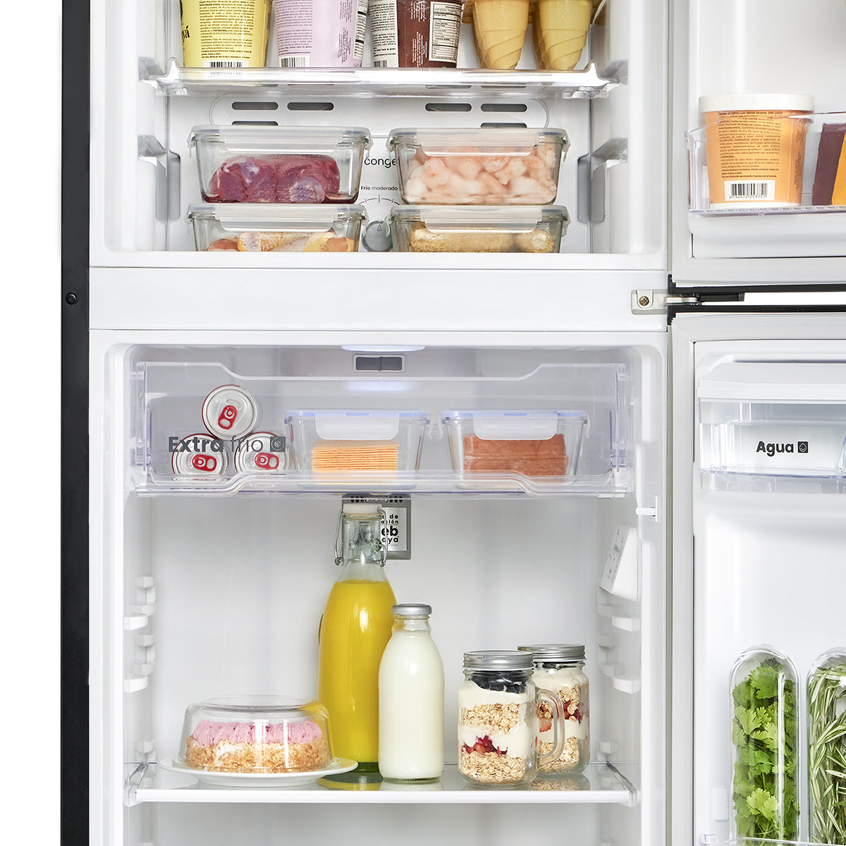 Nevera Haceb No Frost 271 Litros Manija Externa Negro Esmeralda Inverter - NEV 271 SE DA ME NE INV