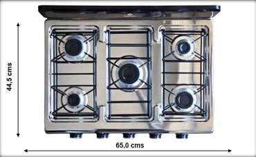 Estufa Indurama Mesa 5 Ptos Negro  Gas propano - EMI-510ARGP