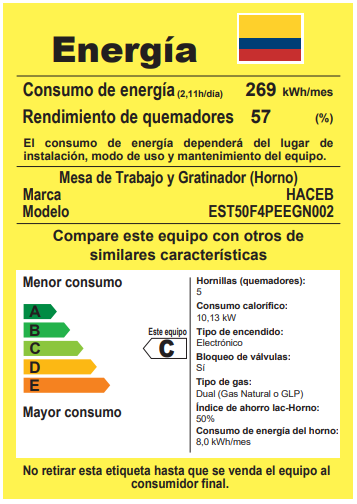 Estufa Romero Cristal de 4 puestos 50 cm a Gas Natural Inox - ESTUFA ROMERO CRISTAL 50 GN INOX