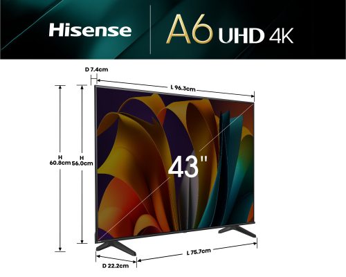 TELEVISOR HISENSE UHD-4K A6N 43 PULGADAS