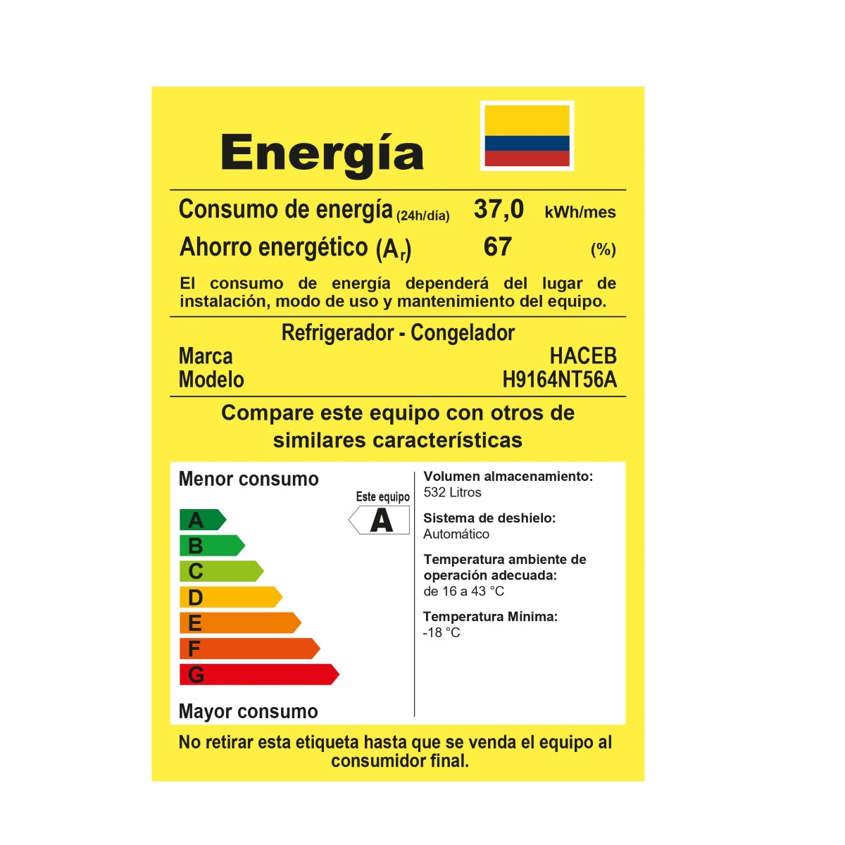 Nevecón Haceb 563 litros manija externa panel digital inox - Logística Haceb