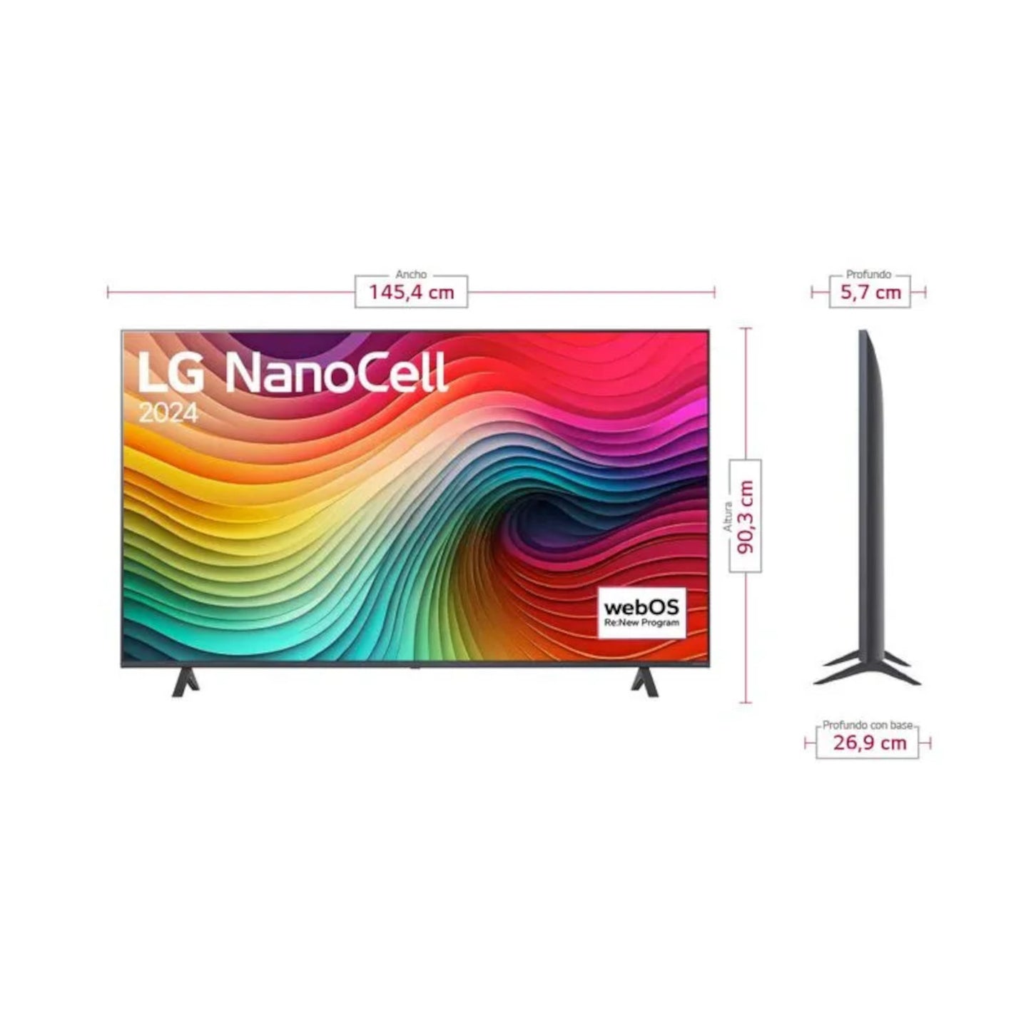 TV LG 65" Pulgadas 164 Cm 65NANO80TSA 4K-UHD NanoCell Smart TV