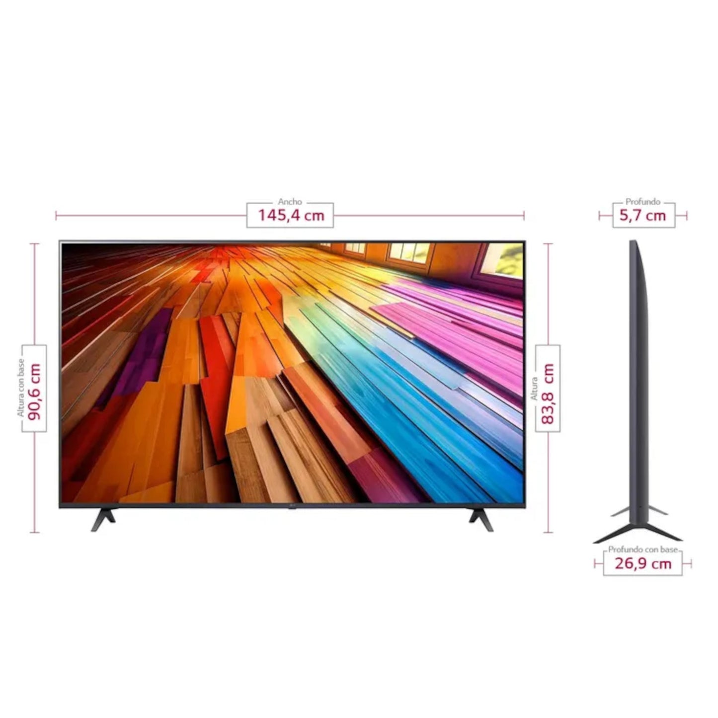 Televisor LG 65" pulgadas 164 cm 65UT8050PSB 4K UHD LED Smart TV.