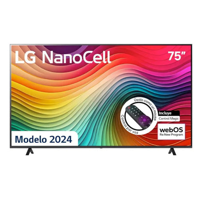 TELEVISOR LG 75" PULGADAS 189 CM 75NANO80TS 4K UHD NANOCELL SMART TV - PANTALLA GRANDE 4K ULTRA HD, TECNOLOGÍA NANOCELL Y FUNCIONES INTELIGENTES