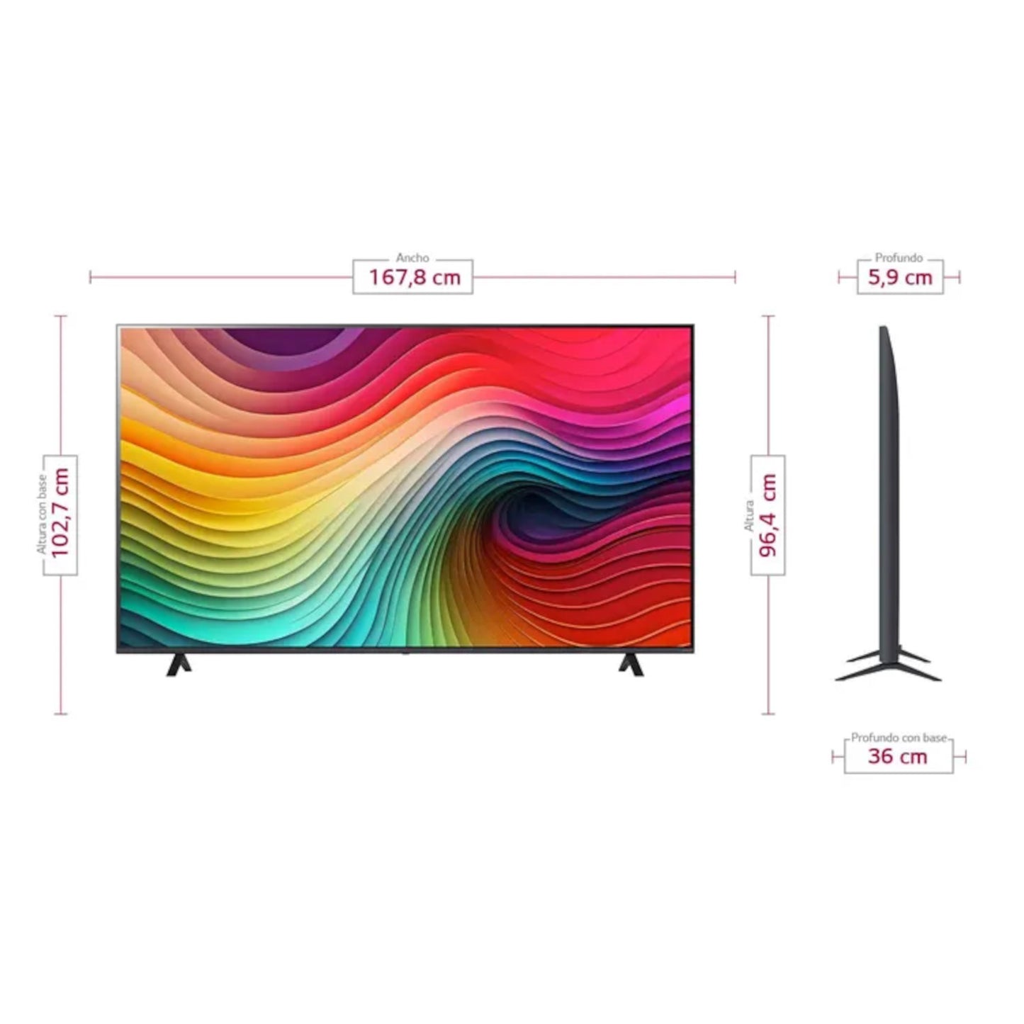 TELEVISOR LG 75" PULGADAS 189 CM 75NANO80TS 4K UHD NANOCELL SMART TV - PANTALLA GRANDE 4K ULTRA HD, TECNOLOGÍA NANOCELL Y FUNCIONES INTELIGENTES