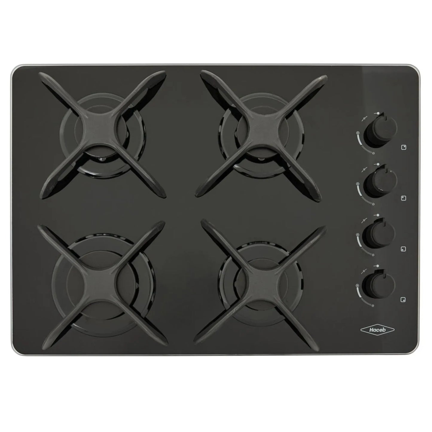 Estufa de Empotrar ASL CG Cristal de 4 puestos Haceb de 60 X 43 cm a Gas Natural - ASL60-43-CRISTAL-GN