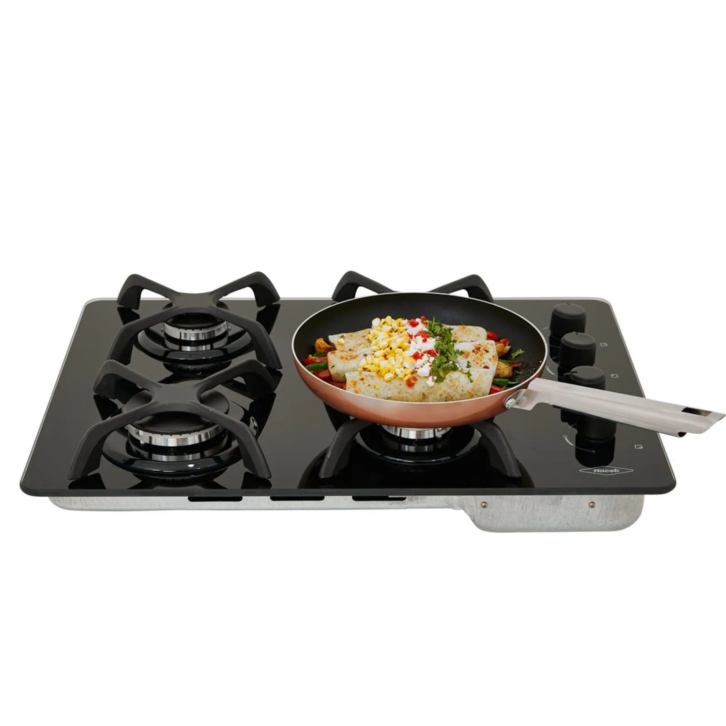 Estufa de Empotrar ASL CG Cristal de 4 puestos Haceb de 60 X 43 cm a Gas Natural - ASL60-43-CRISTAL-GN