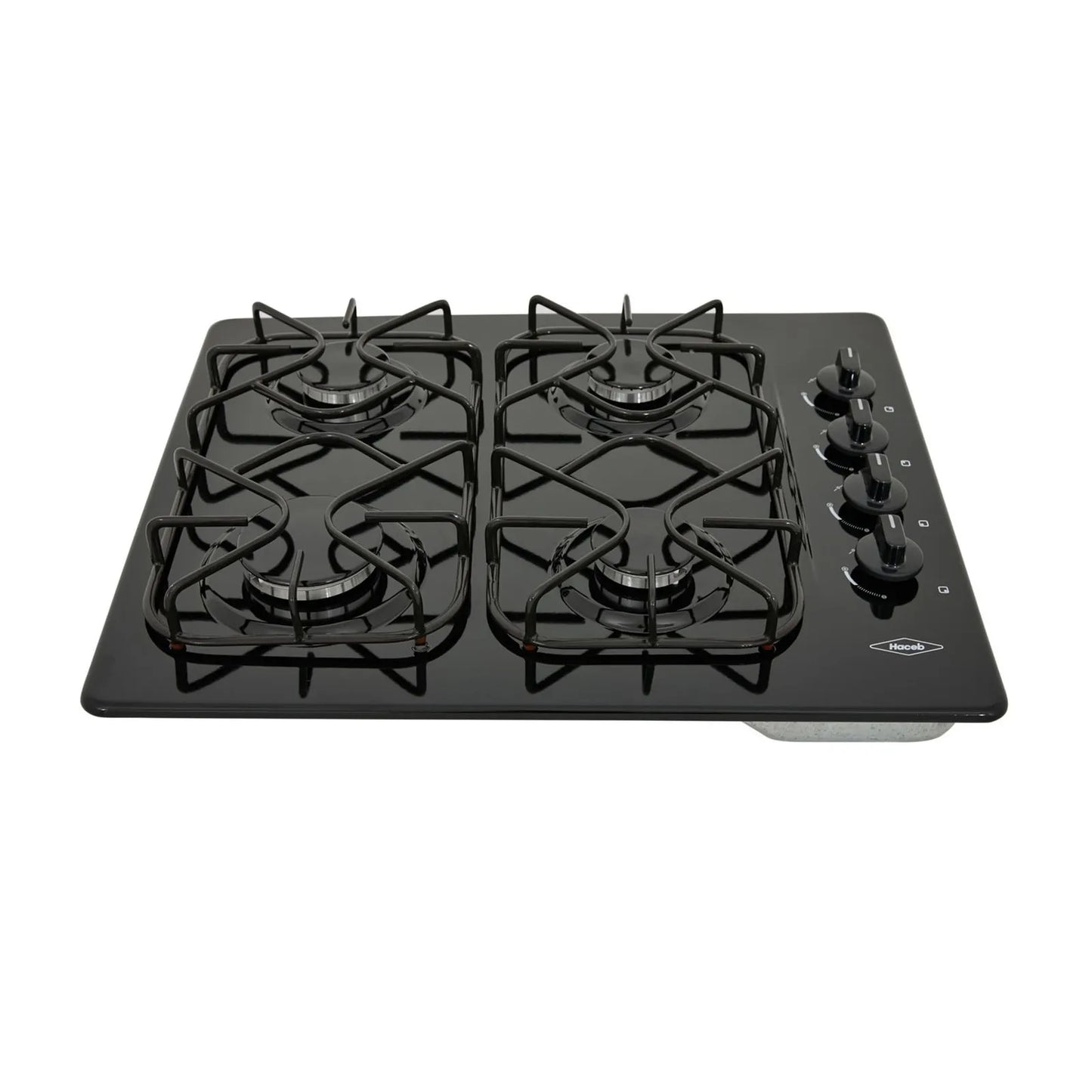 Estufa de Empotrar CG Haceb de 4 puestos de 60 cm a Gas Natural Esmaltada Negra- CUB CG 60 ESM NEGRA ML GN